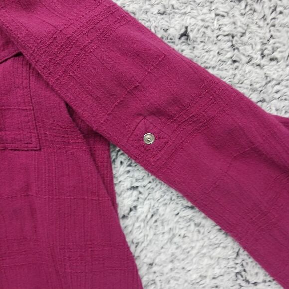 Woman Within 14/16 Medium size. Pearl Button Down 100% Cotton Long Sleeve Shirt. - Picture 3 of 16